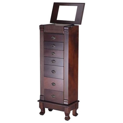 Picture of Classic 7-Drawer Jewelry Armoire Wood Storage Chest Cabinet