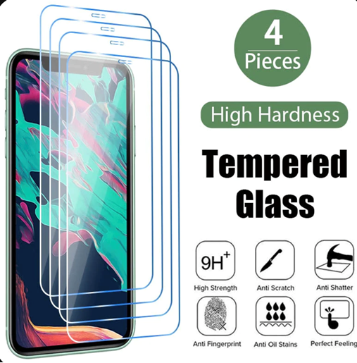 Изображение 4pc Tempered Glass Screen Protector for iPhone 12 13 & 14 Pro Max 